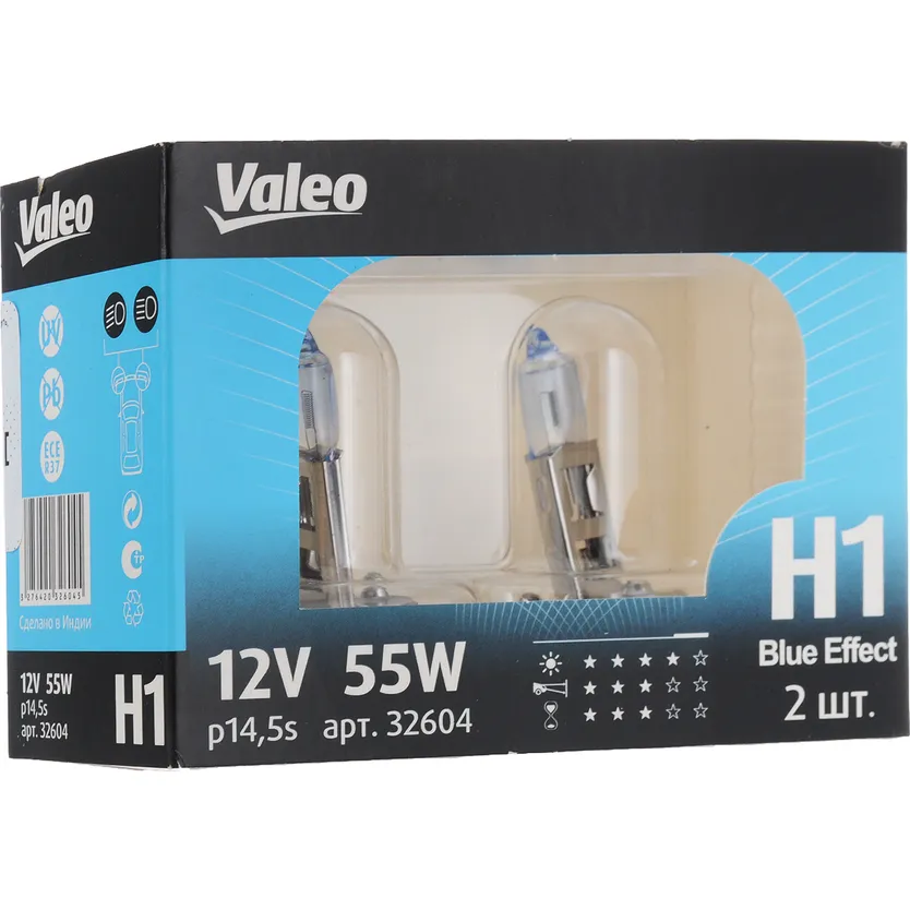 Лампа 12V H1 55W VALEO Blue Effect 2 шт. DUOBOX 032 604