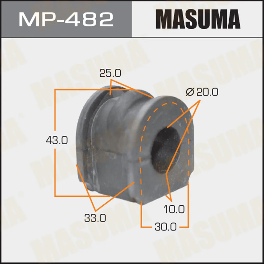 Втулка стабилизатора переднего центр. nissan primera p11 1.6 1.8 99 MASUMA MP-482