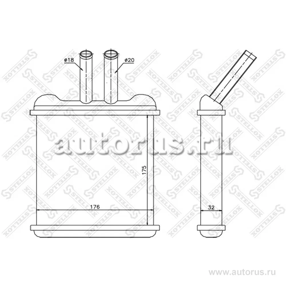 Радиатор печки без AC Daewoo Nubira all 99> STELLOX 10-35074-SX