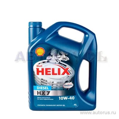 Масло моторное SHELL Helix Diesel HX7 10W-40 полусинтетическое 4 л 550040428