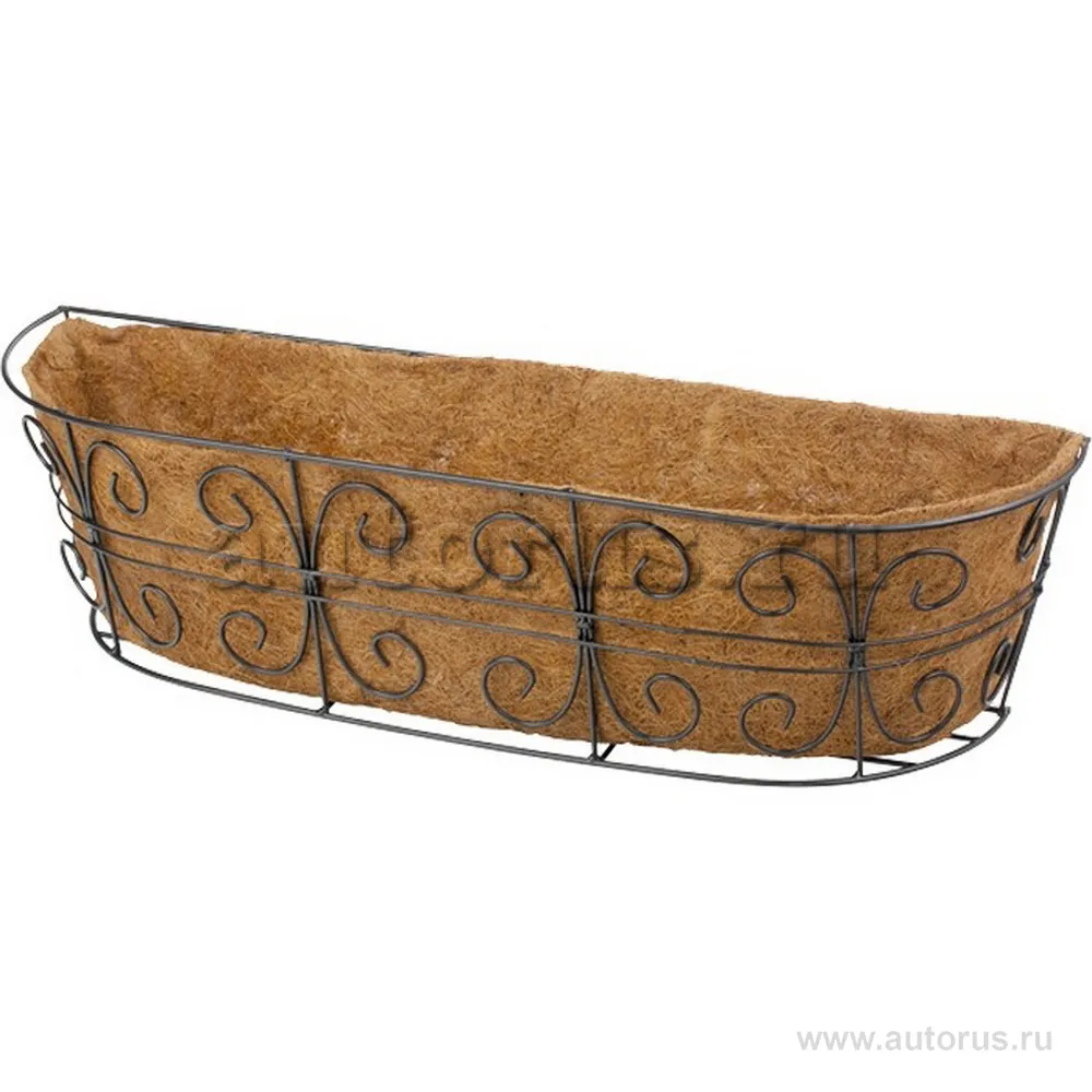 Пристенное кашпо с декором, 74x20 см, с кокосовой корзиной Palisad 69014 PALISAD 69014