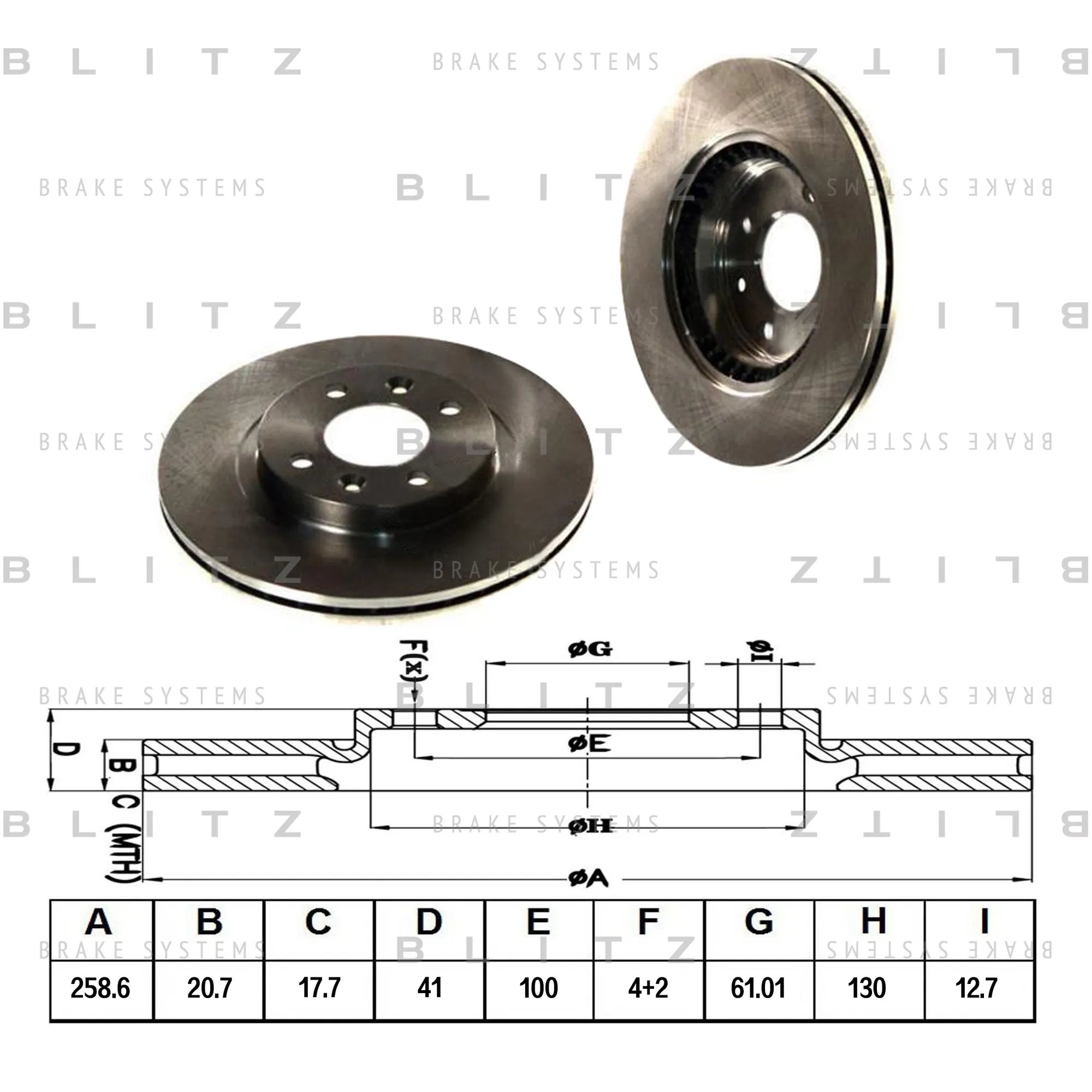 Диск тормозной передний вентилируемый RENAULT LOGAN/MEGANE 95-> BLITZ BS0105