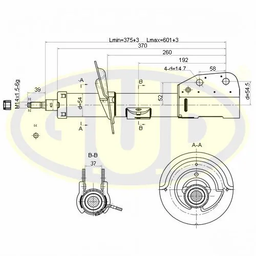 АМОРТИЗАТОР ПЕРЕДН ПРАВ CHV CAPTIVA 06- 335844 G.U.D GSA777004