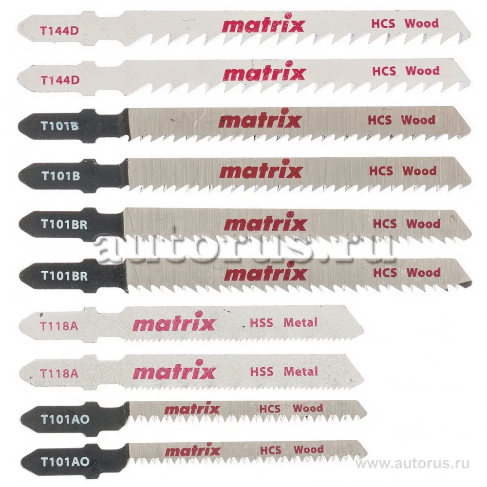 Набор полотен для электролобзика универсальный, 10 шт, T-SET1003 Matrix 78247 MATRIX 78247