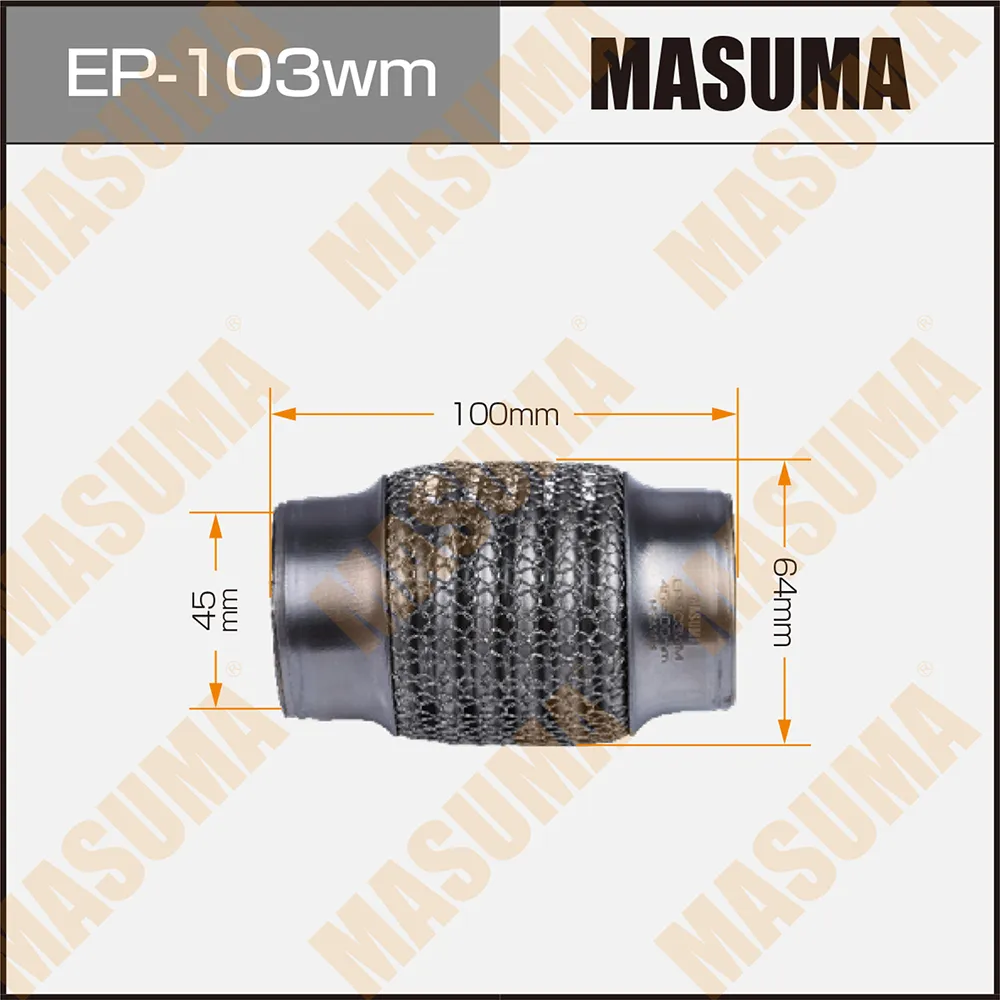Гофра глушителя 3-х слойная 45х100 3-х слойная, wiremesh, interlock, 45х100 MASUMA EP-103wm