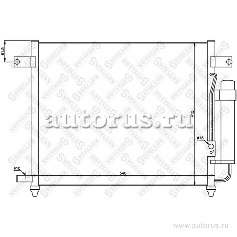 Радиатор кондиционера Chevrolet Aveo T200 1.2 03-08 STELLOX 10-40173-SX