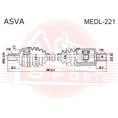 Приводной вал ASVA MEDL221