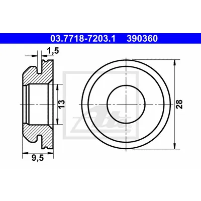 Кольцо уплотнительное тормозной системы BMW/MB/FORD/VAG/VOLVO /13x28x9,5mm ATE 03.7718-7203.1