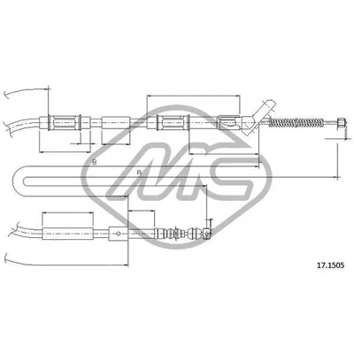 Трос ручника TOY CAMRY 3SFE DX-RH Metalcaucho 83441