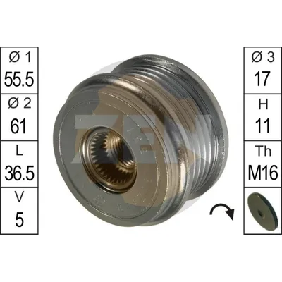Шкив генератора AUDI A4, VW PASSAT 1.6/1.8 ERA ZN5376