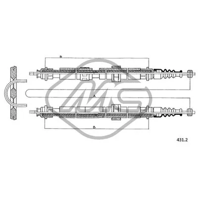 Трос ручника 164 ALL Metalcaucho 81290