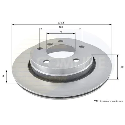 Диск тормозной с покрытием BMW 3 SERIES 95 - COMLINE ADC1704V