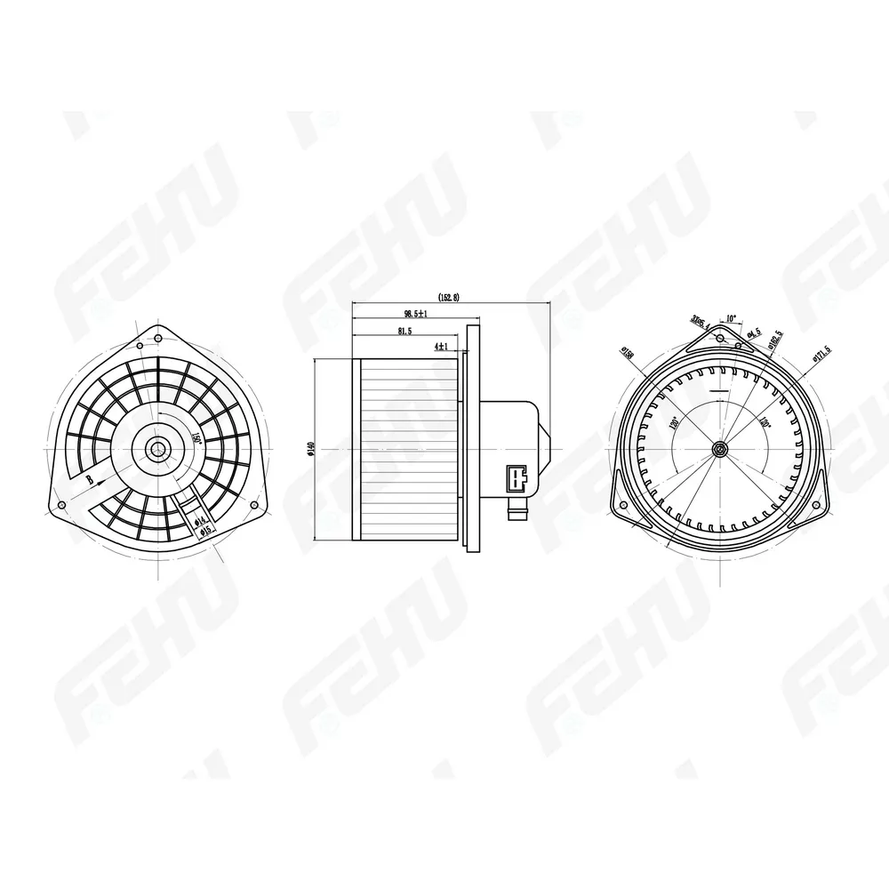 Электровентилятор отопителя Mitsubishi Lancer X (07-)/Outlander XL (06-) FEHU FFH1072