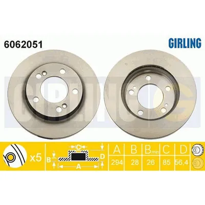 Диск тормозной GIRLING 6062051