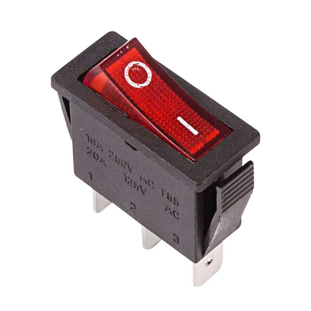 Выключатель клавишный 250V 15А (3с) ON-OFF красный с подсветкой (RWB-404, SC-791, IRS-101-1C) REXANT 36-2210