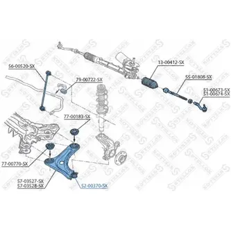 Опора шаровая нижняя к-кт Citroen C3, Peugeot 1007 02> STELLOX 5200370_SX