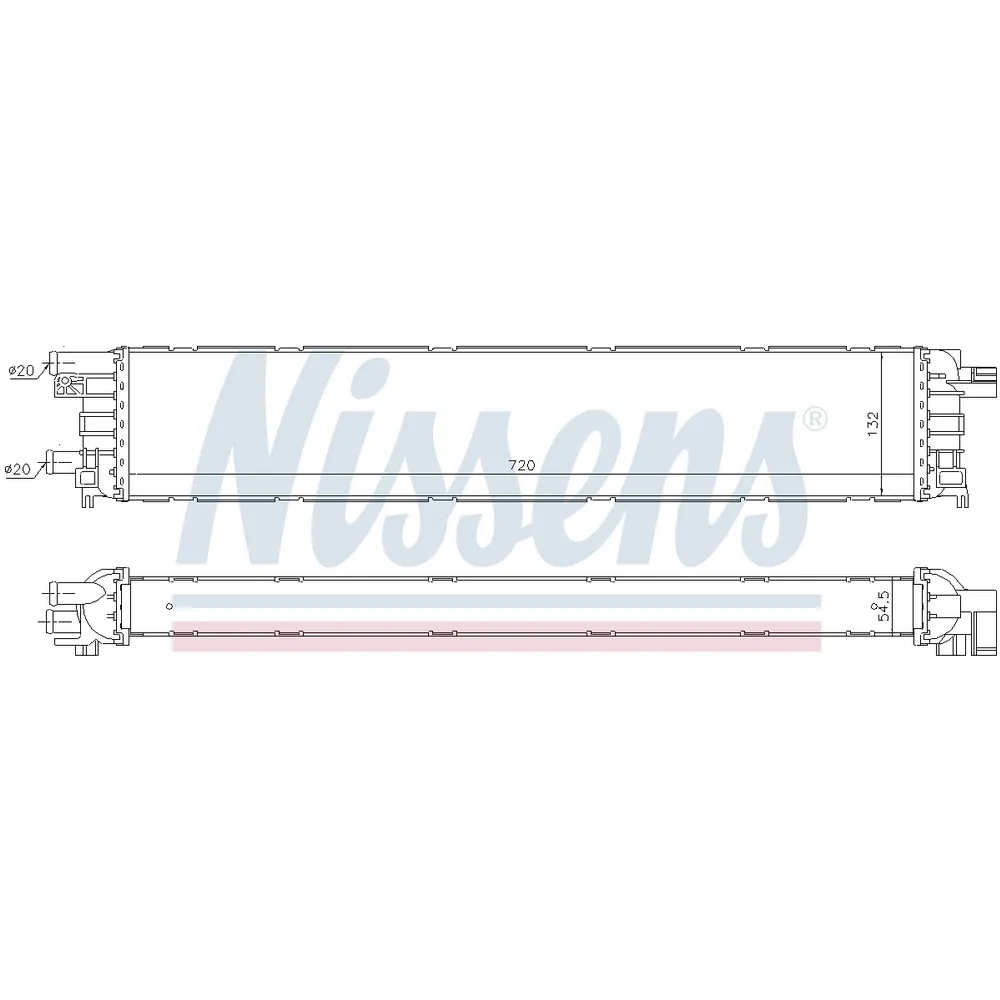 Радиатор системы охлаждения AUDI A4/S4 2.0 TDi 07- NISSENS 60355