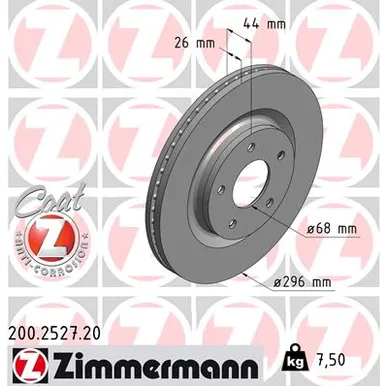 Диск тормозной ZIMMERMANN 200252720