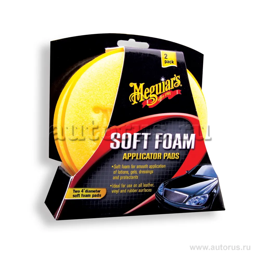 Аппликатор мягкий поролоновый Soft Foam Applicator Pads 102 мм набор (2шт) x3070 Meguiar’s X3070