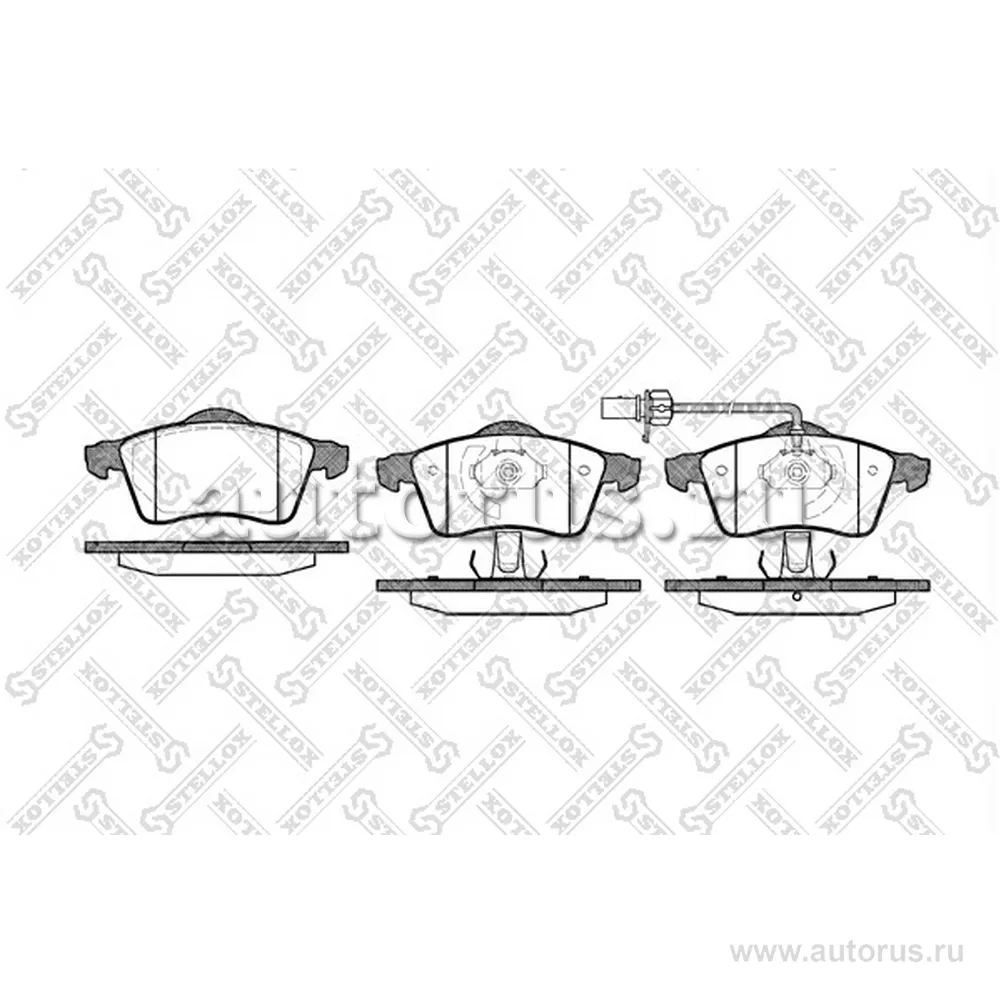 Колодки дисковые п. с антискрип. пластинами VW T4 &Syncro 90> диск STELLOX 629 001B-SX