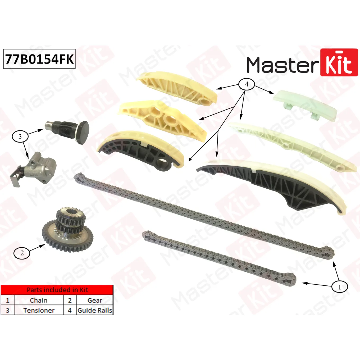 Комплект цепи ГРМ/ VAG CDAB,CDAA,CCZA 77B0154FK MASTERKIT 77B0154FK