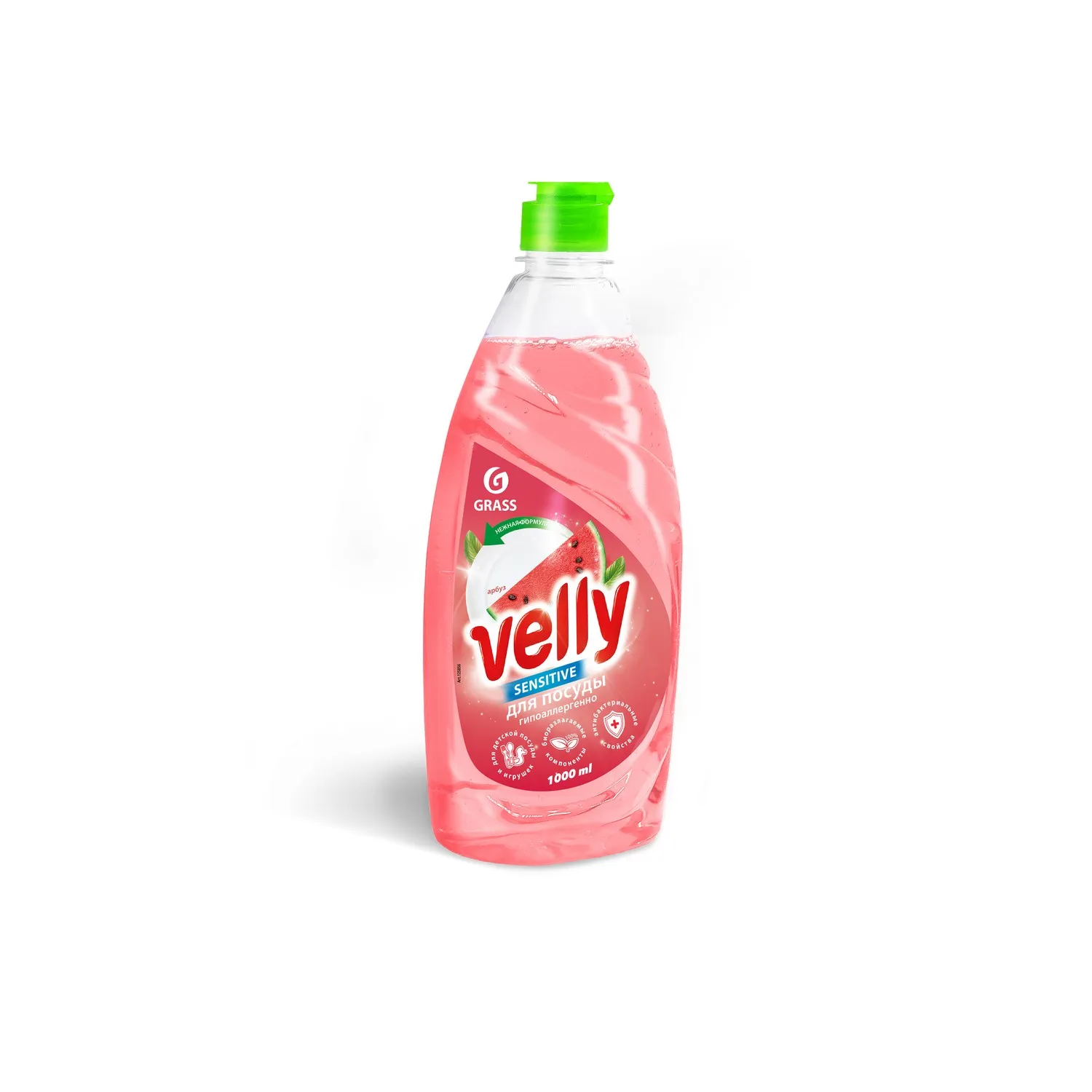 Средство для мытья посуды «Velly Sensitive» арбуз (флакон 1000мл) GRASS 125856