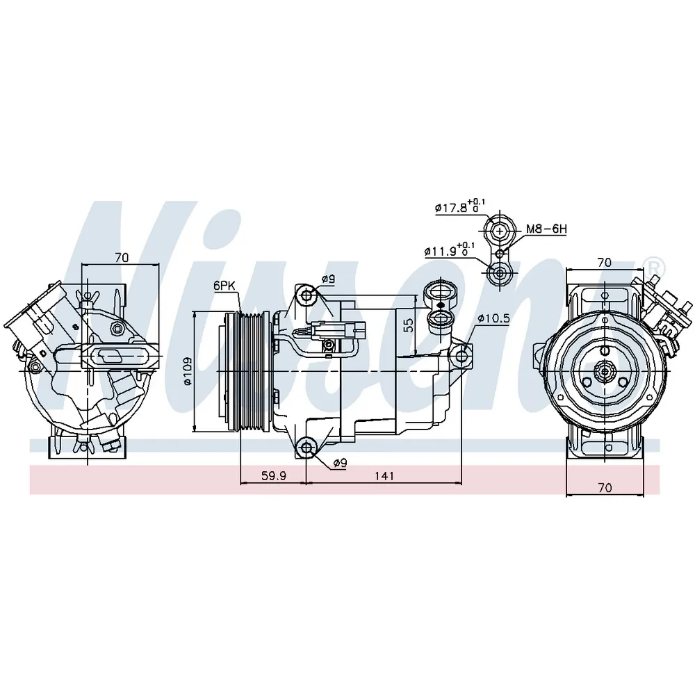 Компрессор кондиционера NISSENS 89041