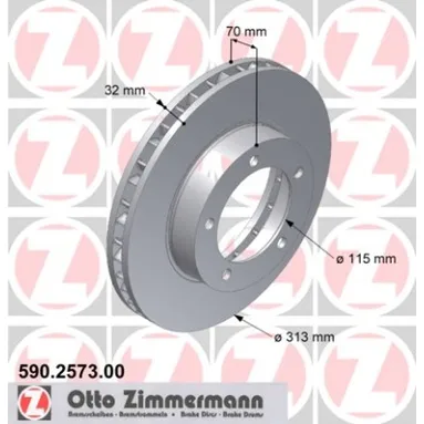 Диск тормозной передний TOYOTA LC100/LEXUS LX470 ZIMMERMANN 590257300
