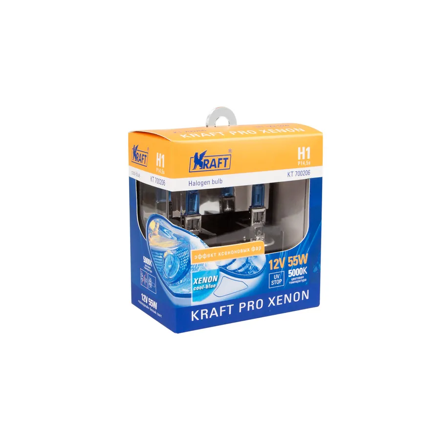 Лампа 12V H1 55W P14,5s 5000K KRAFT 2 шт. картон KT700206