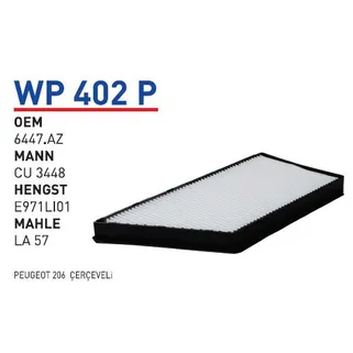 Фильтр салонный PEUGEOT 206 WUNDER FILTER WP402P