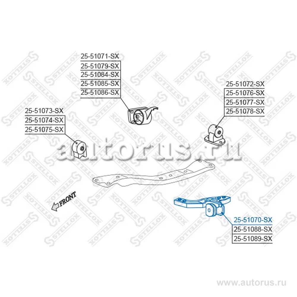 Подушка ДВС л.Hyundai Sonata 1.8 SOHC 9 STELLOX 2551070_SX