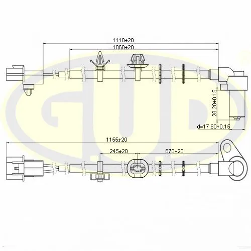 ДАТЧИК ABS ПЕРЕДН MITSUBISHI AIRTREK I ЛЕВ G.U.D GABS02606