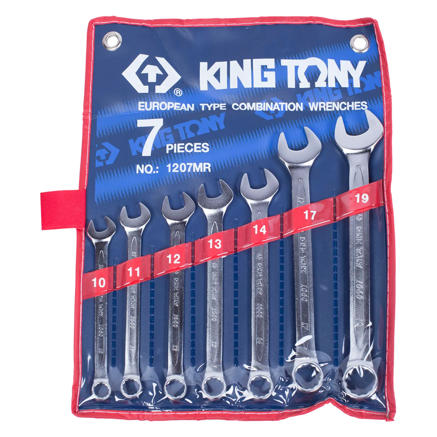 Набор комбинированных ключей, 10-19 мм, 7 предметов KING TONY 1207MR