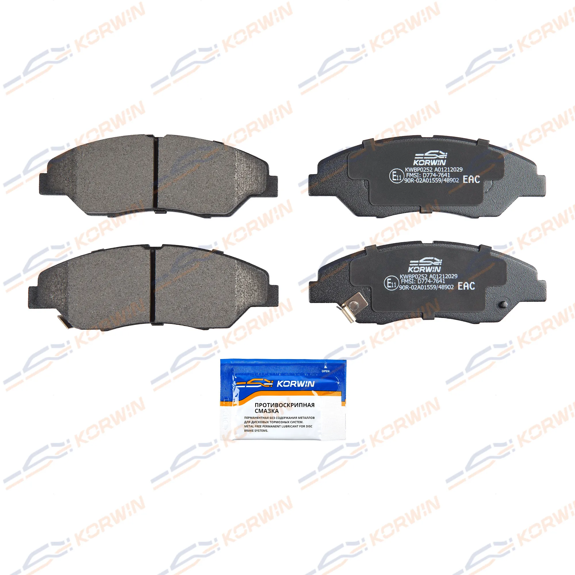 Колодки тормозные перед. Kia Retona (FK) 99-01/Sportage (K00) 94-03 KORWIN KWBP0252