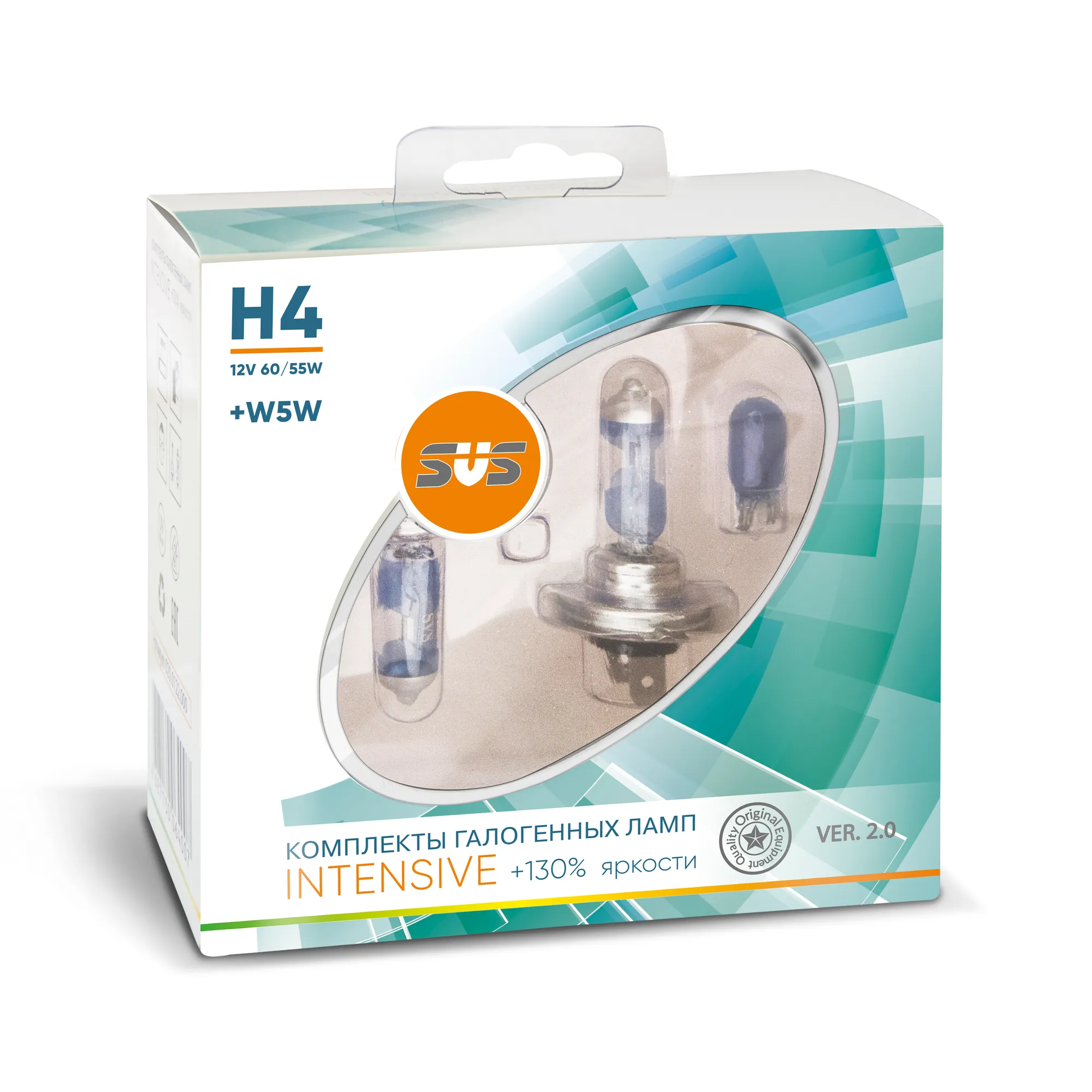 Лампа 12V H4+W5W 60/55W +130% P43t SVS Intensive 2 шт. DUOBOX 0200119000
