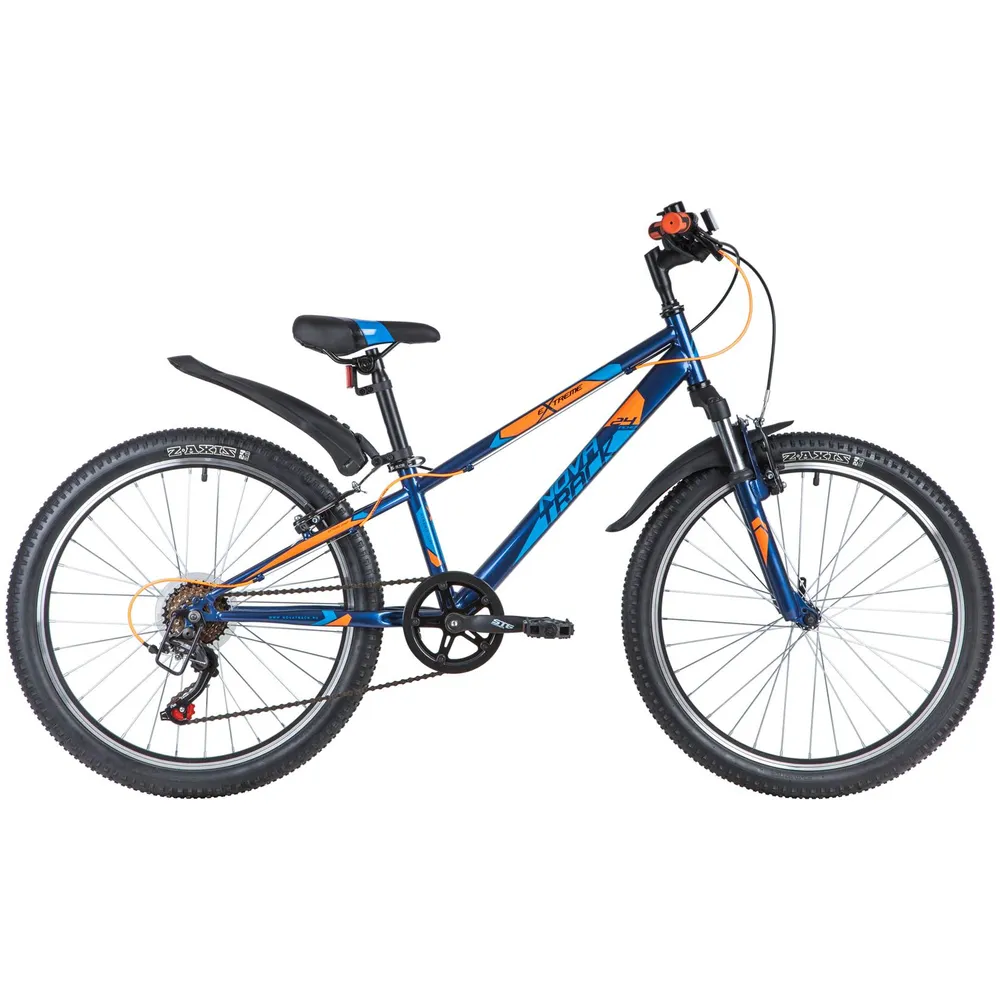 Велосипед 24 хардтейл Novatrack Extreme 6.V (2021) количество скоростей 6 рама сталь 11 синий