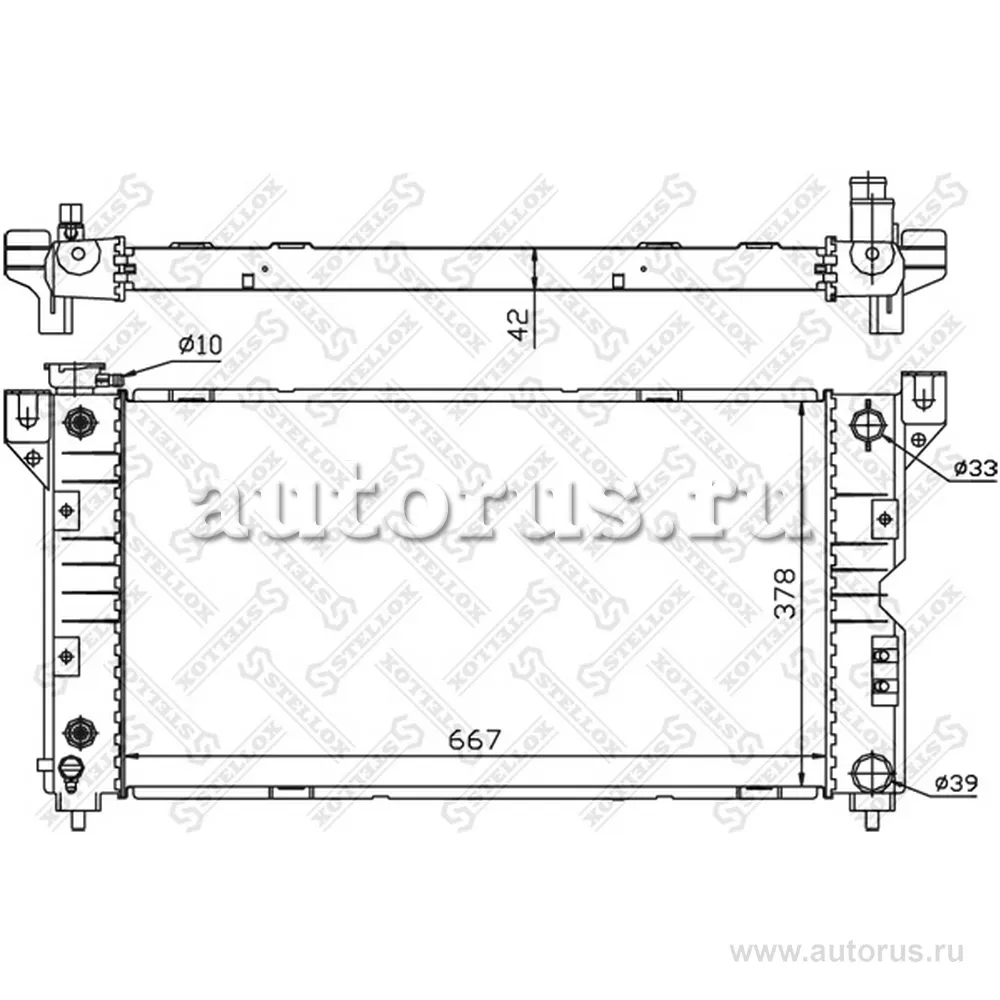 Радиатор системы охлаждения Chrysler Voyager 2.0-3.8 96-01 STELLOX 10-25283-SX