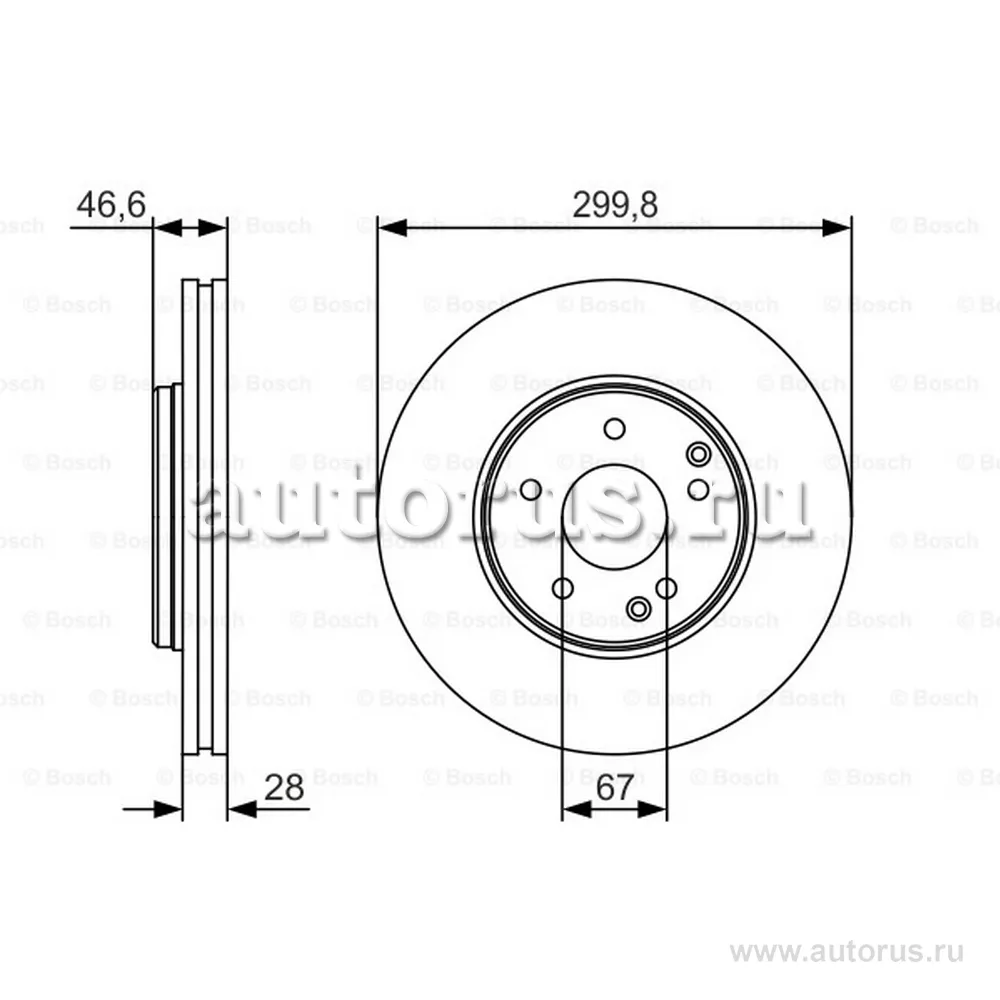 Диск тормозной передний, PREMIUM-2 BOSCH 0 986 479 R79