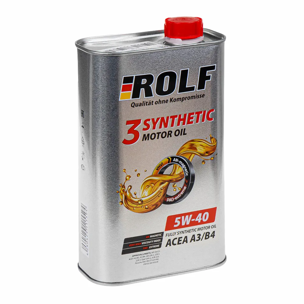 Масло моторное ROLF 3-synthetic 5W-40 ACEA A3/B4 синтетика 1л 322552