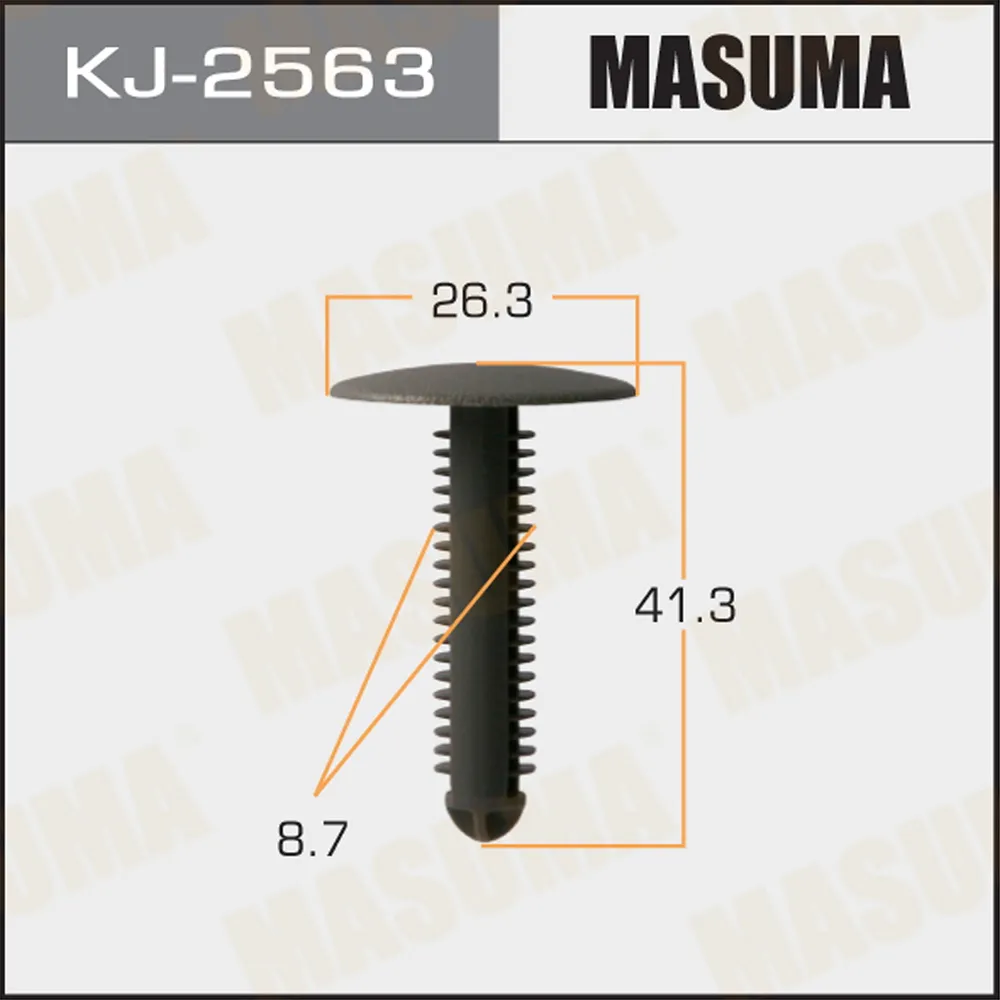 Клипса автомобильная (автокрепеж) MASUMA 2563-KJ уп.50
