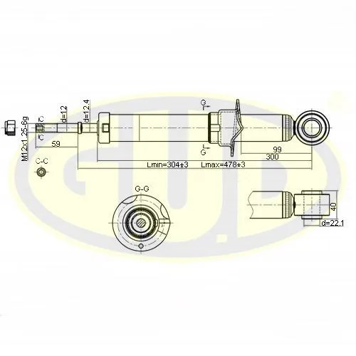 АМОРТИЗАТОР ЗАДН ГАЗ TOY PRIUS 00-03