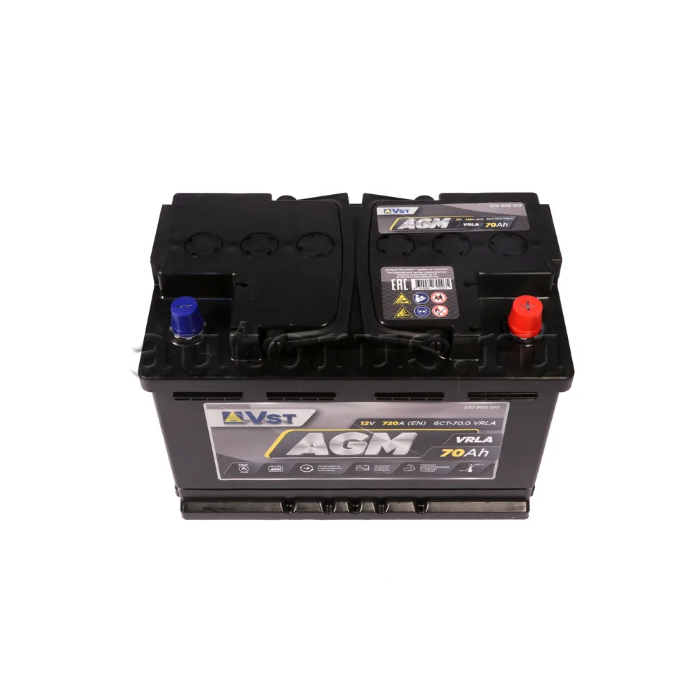 VST 570900072 Аккумулятор AGM 12 V, 70 А/ч, 720А, обратная полярность