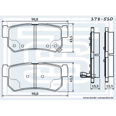 Колодки тормозные SSANGYONG REXTON задние STARKE 178510