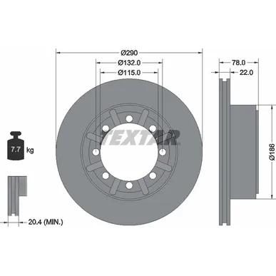 Диск тормозной задний стандартный RENAULT TRUCKS TEXTAR 93117600