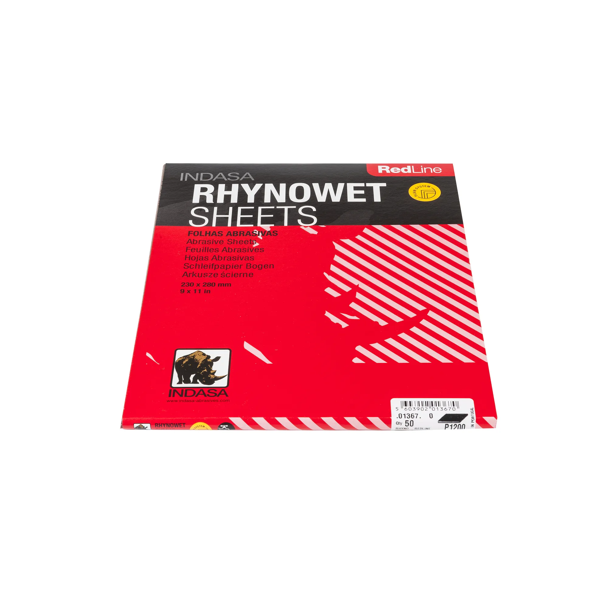 Лист (по мокрому) RHYNOWET 230 мм x280 мм Р1200 Indasa 01367