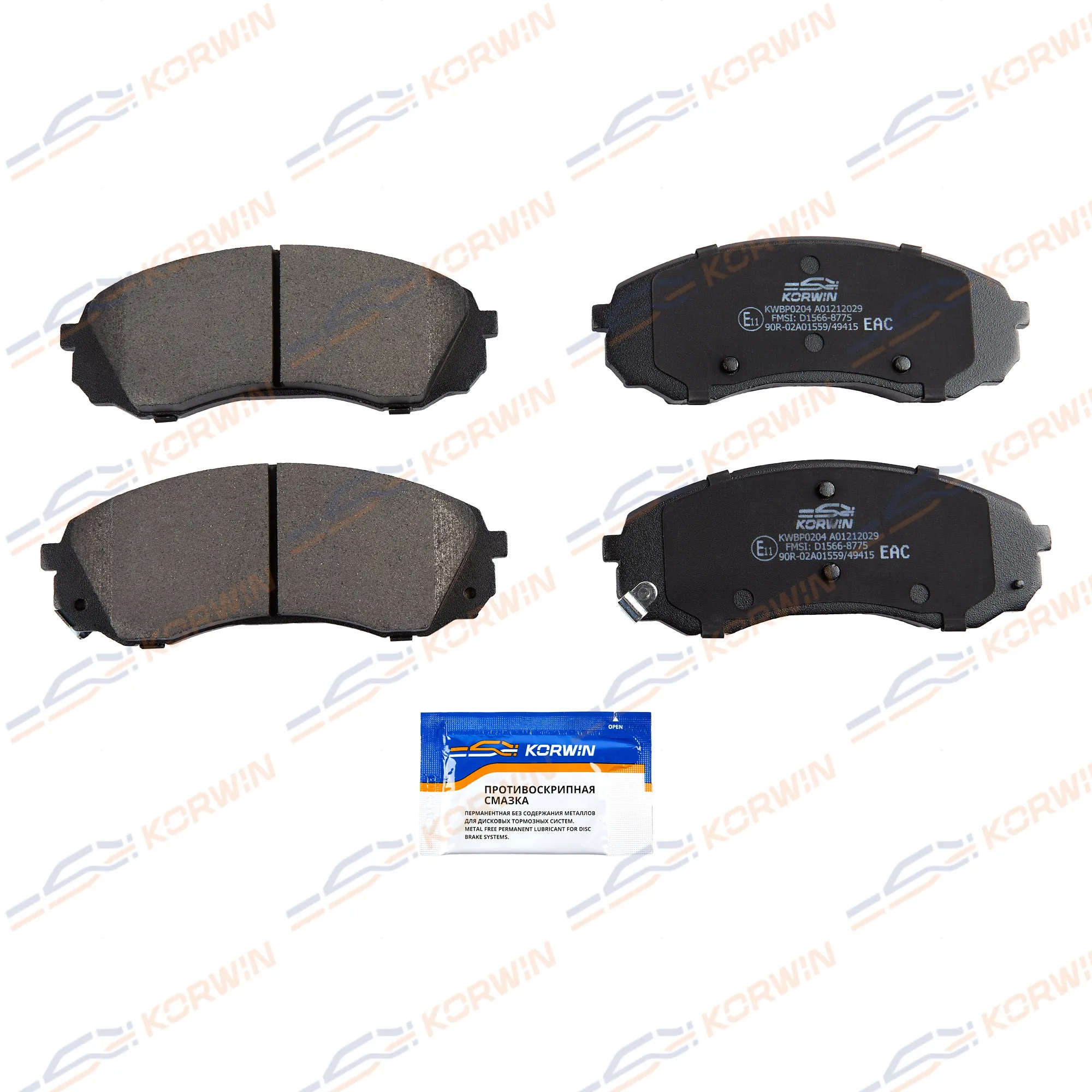 Колодки тормозные перед. Hyundai H-1 (TQ) 08-/ix55 07-/Kia Carnival III (VQ) 05- KORWIN KWBP0204