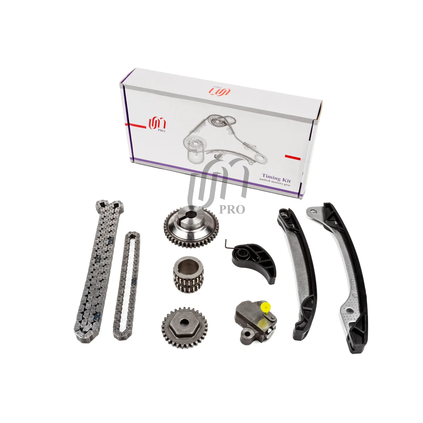 Комплект ГРМ NISSAN HR15DE HR16DE без фазовращателя (2 цепи Z 56 152 2 натяжителя башмак 3 звездочки UNITED MOTORS KTC0077