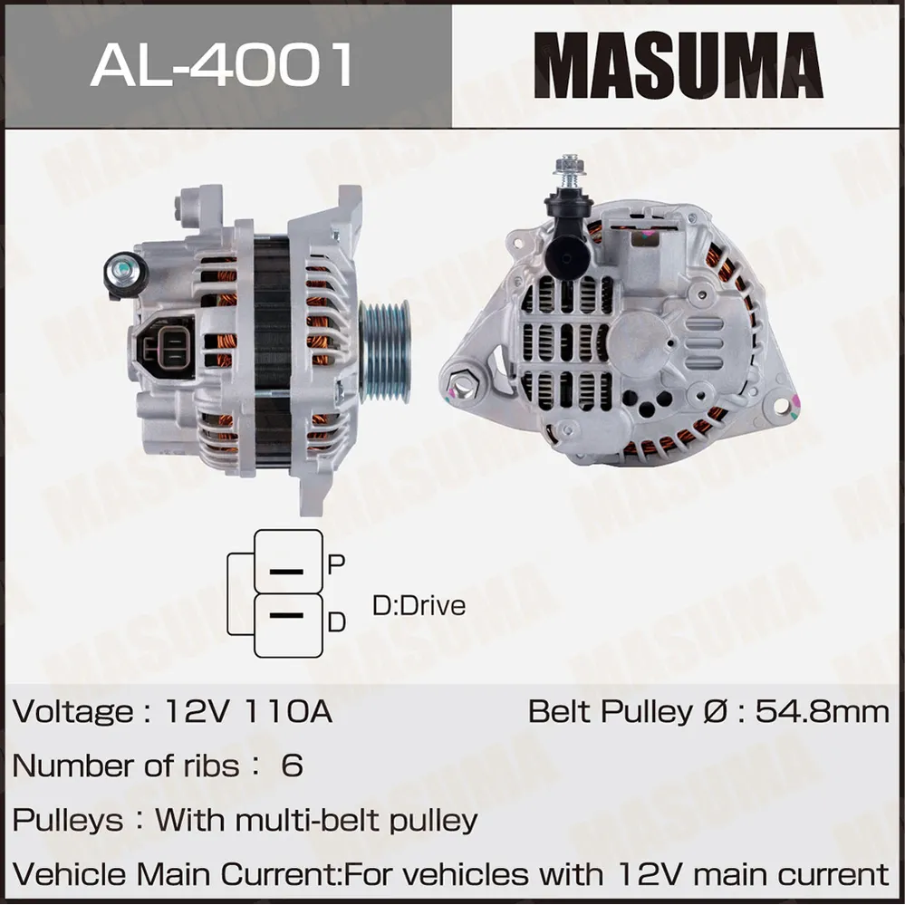 Генератор MAZDA 3 -08 MASUMA AL4001