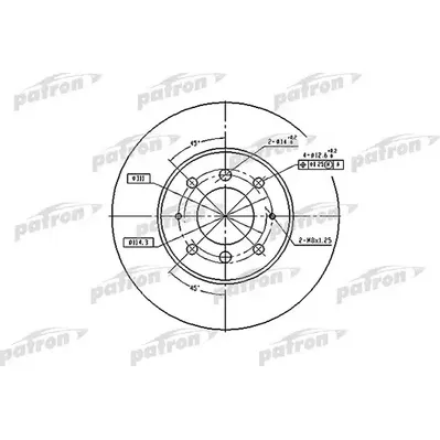 Диск тормозной передний MITSUBISHI: GALANT VI 96-00, GALANT VI унив PATRON PBD4345