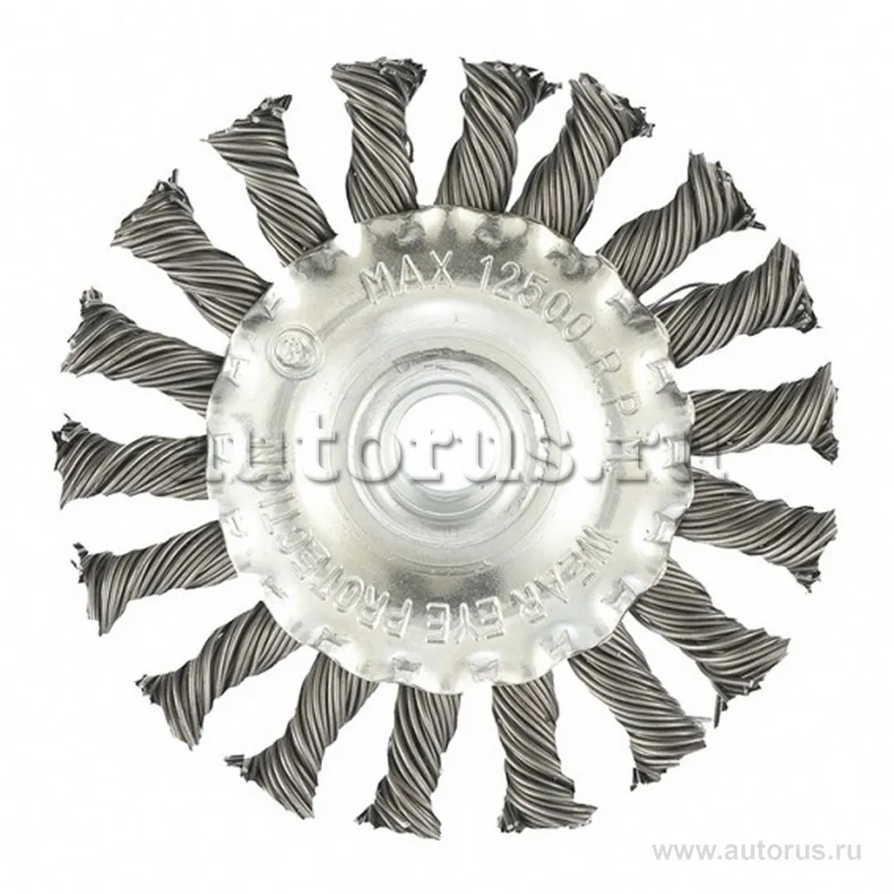 Щетка для УШМ 100 мм, М14, плоская, крученая проволока 0.8 мм MATRIX 74643